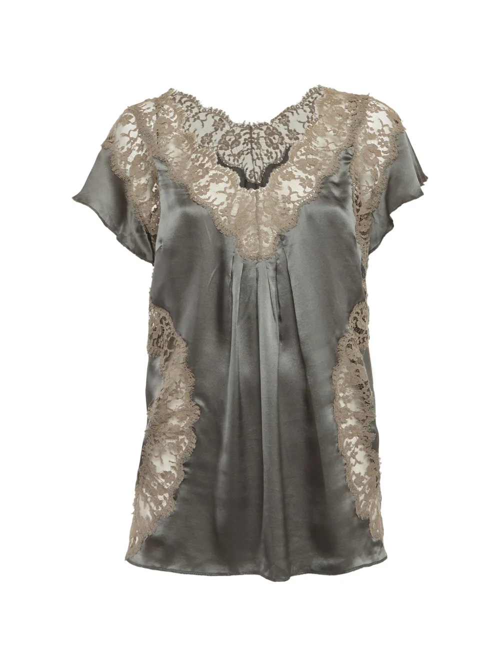 Dolce & Gabbana Pre-Owned lace-trim satin top - Verde