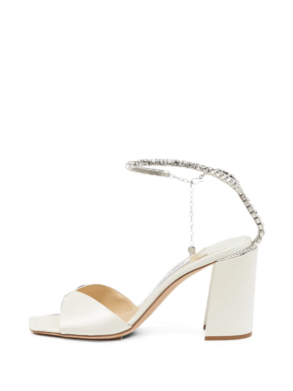 Jimmy Choo Pre-Owned Saeda Sandalen mit Kristallen - Weiß