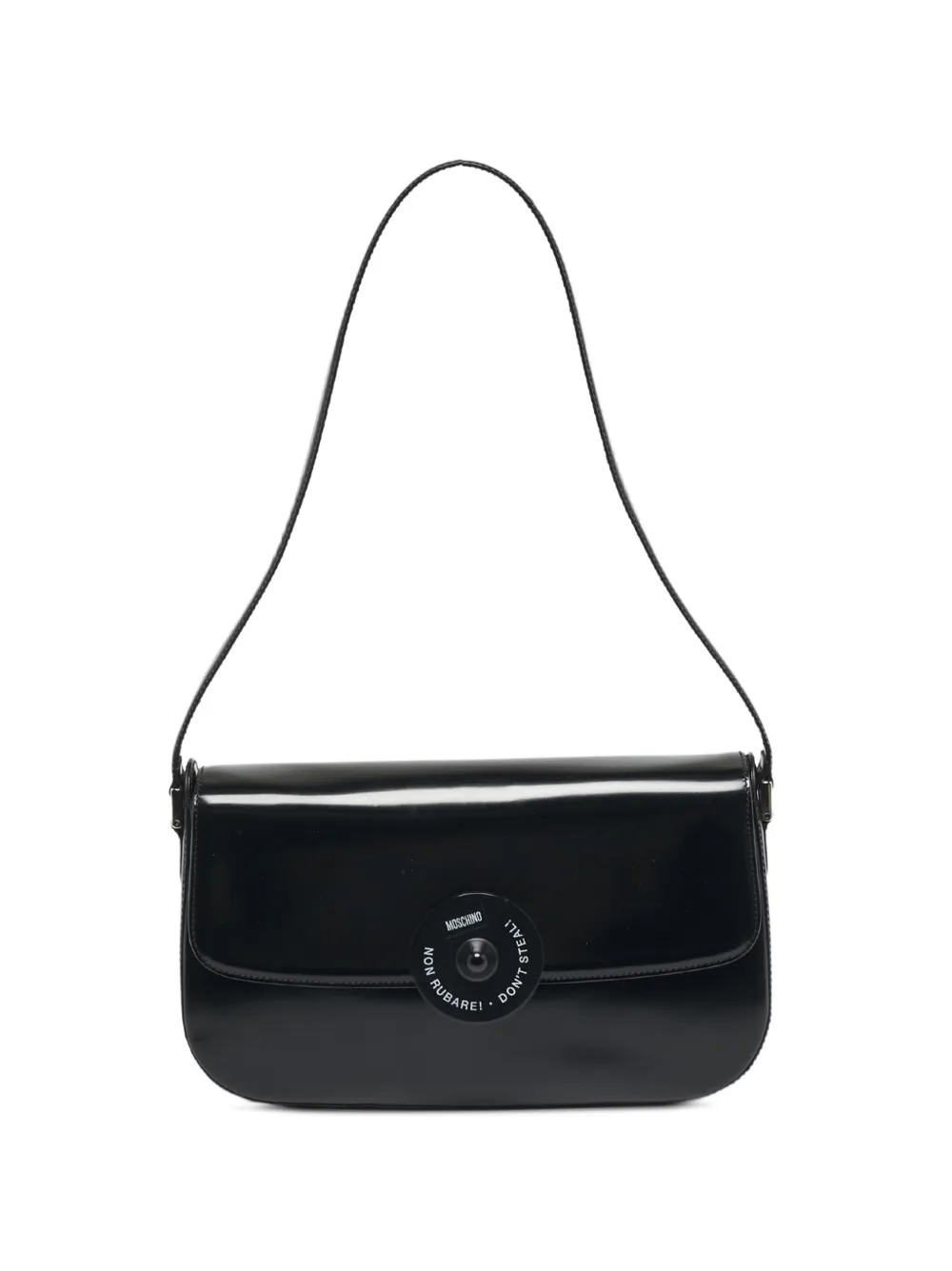 Moschino Pre-Owned glossy leather shoulder bag - Nero