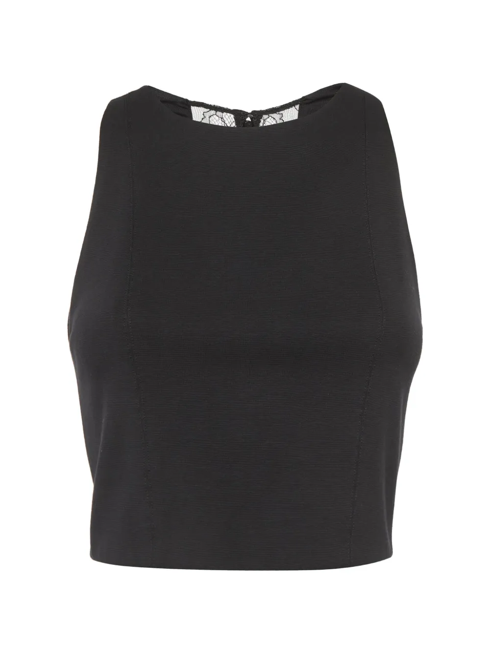 alice + olivia lace-trim crop top - Schwarz