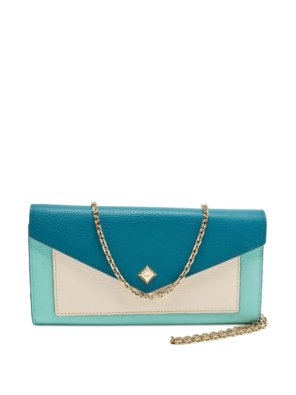 MCM Pre-Owned colorblock chain wallet - Blu