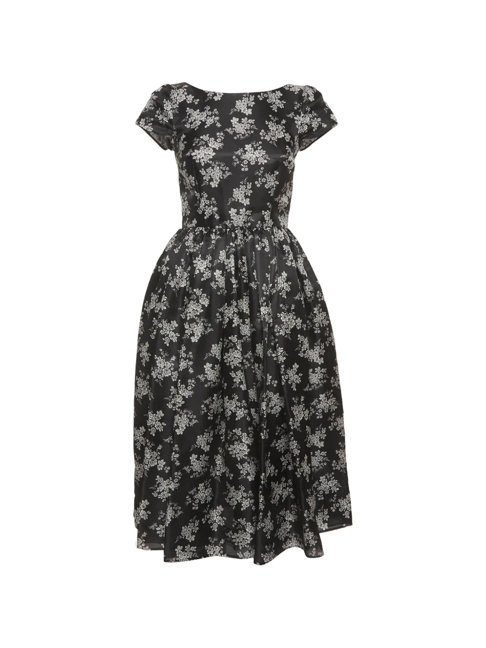 Dolce & Gabbana Pre-Owned floral-print gathered midi dress - Nero