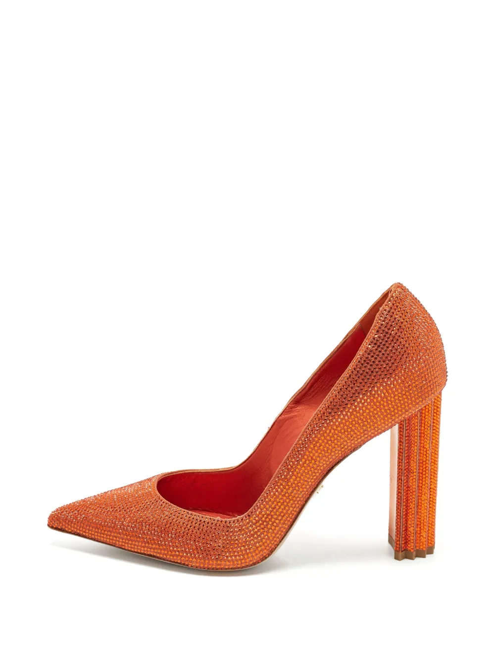 Le Silla Spitze Pumps mit Kristallen - Orange