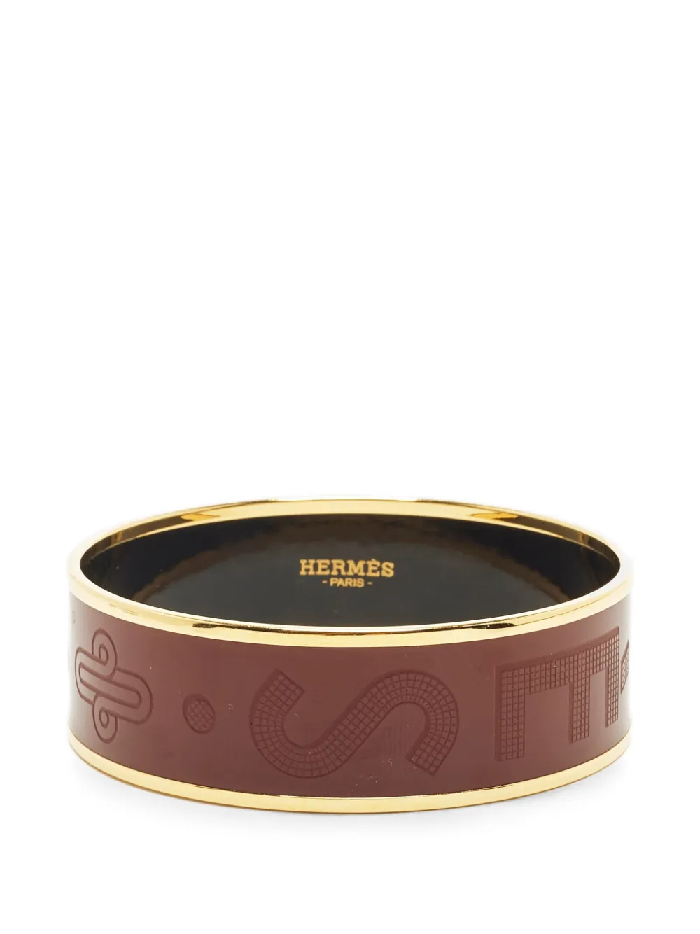 Hermès Pre-Owned Bracciale Sellier con logo inciso - Oro