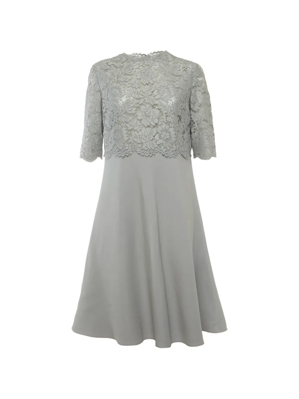 Valentino Garavani Pre-Owned lace-overlay wool midi dress - Blu