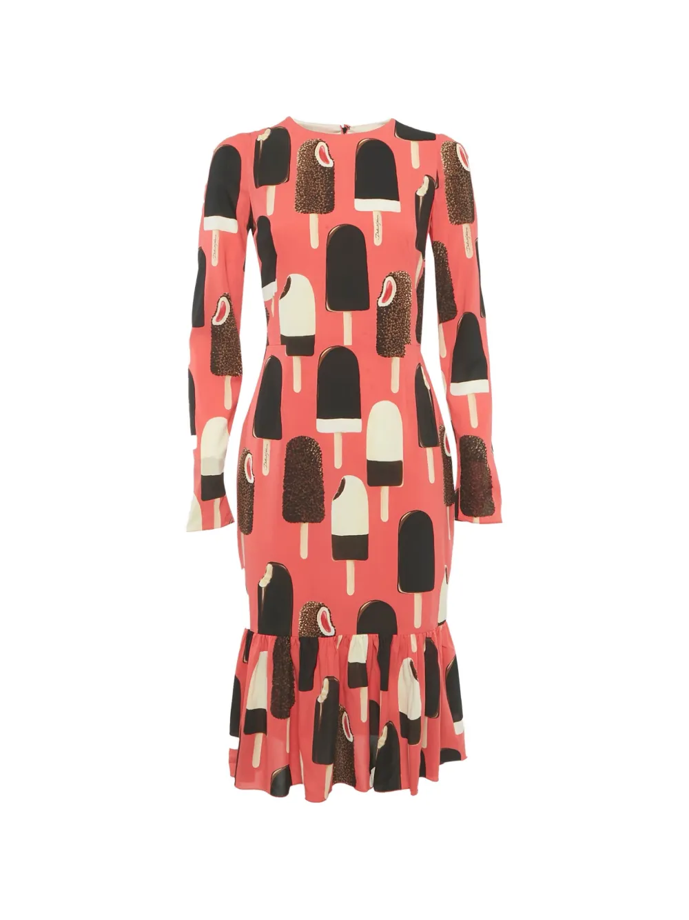 Dolce & Gabbana Pre-Owned popsicle-print ruffled midi dress - Rosa