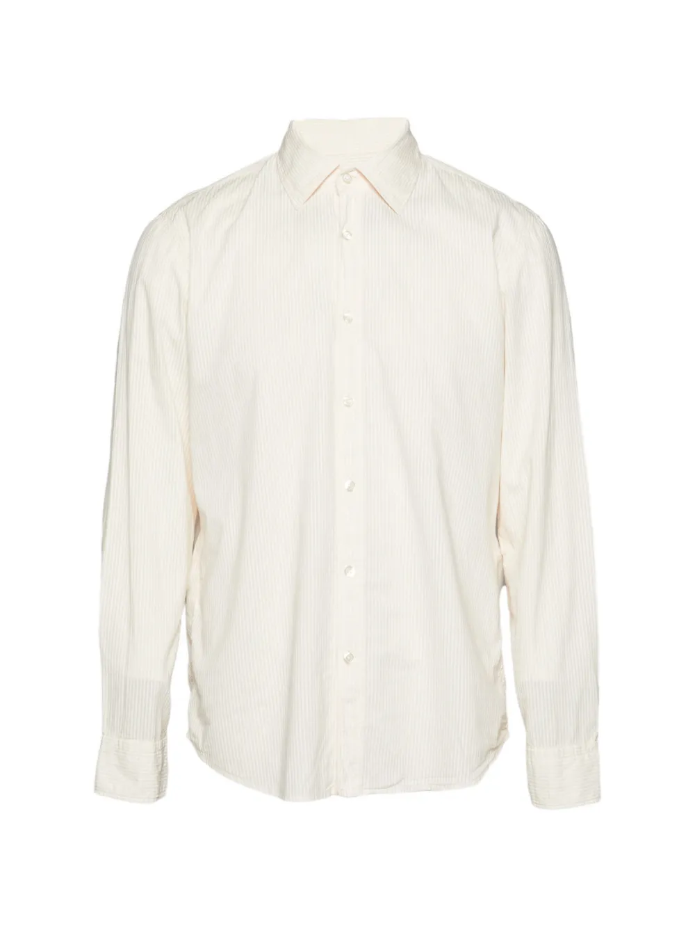 BOSS striped long-sleeve button-down cotton shirt - Arancione