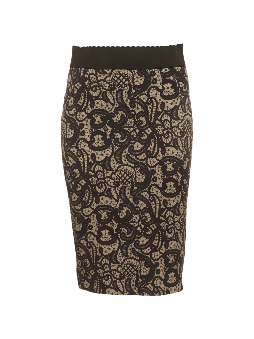 Dolce & Gabbana Pre-Owned lace-print pencil skirt - Nero