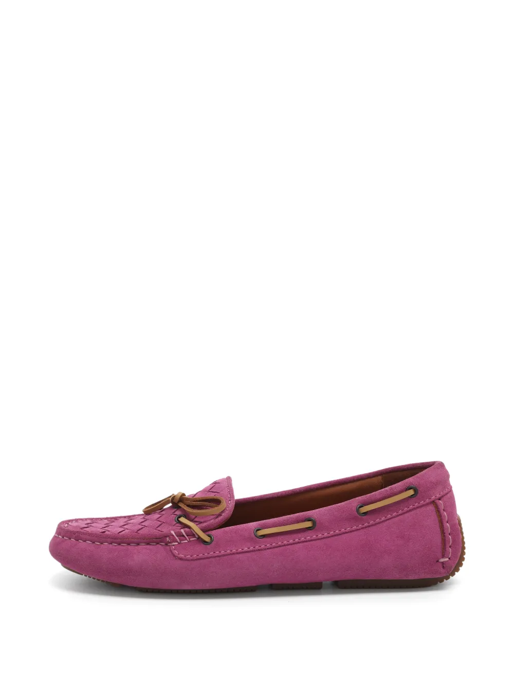 Bottega Veneta Pre-Owned Intrecciato bow loafers - Rosa