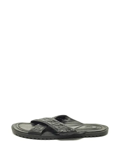 Fendi Pre-Owned FF logo criss-cross slides