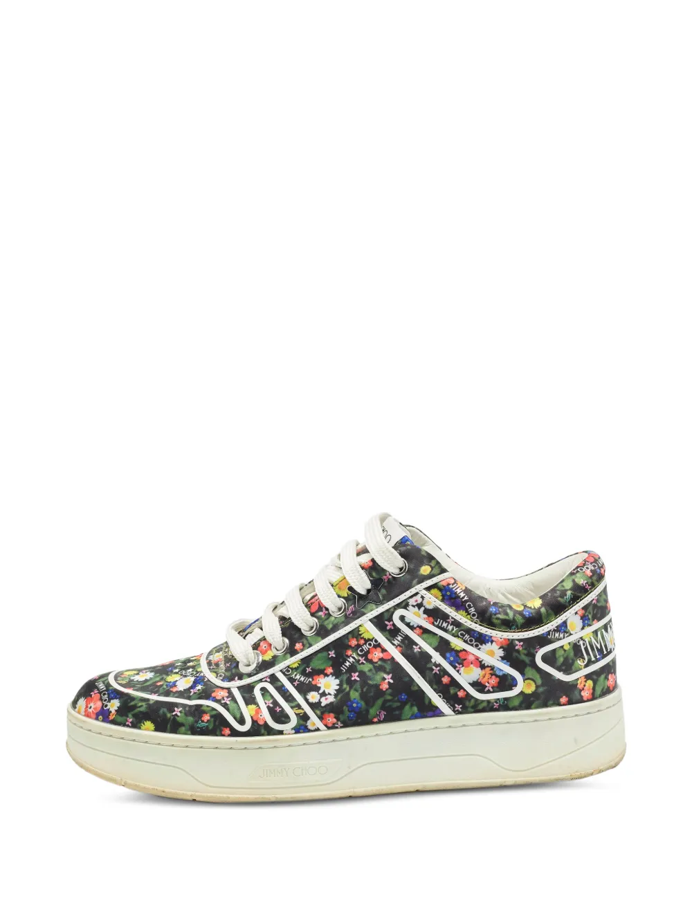 Jimmy Choo Pre-Owned Hawaii/F floral-print sneakers - Schwarz