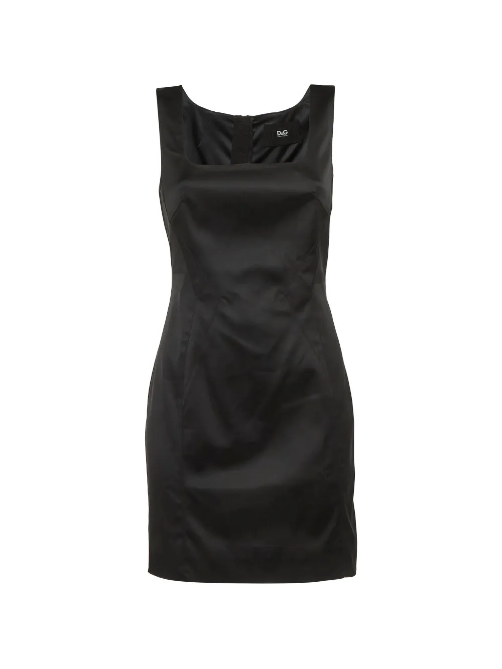 Dolce & Gabbana Pre-Owned satin square-neck mini dress - Nero