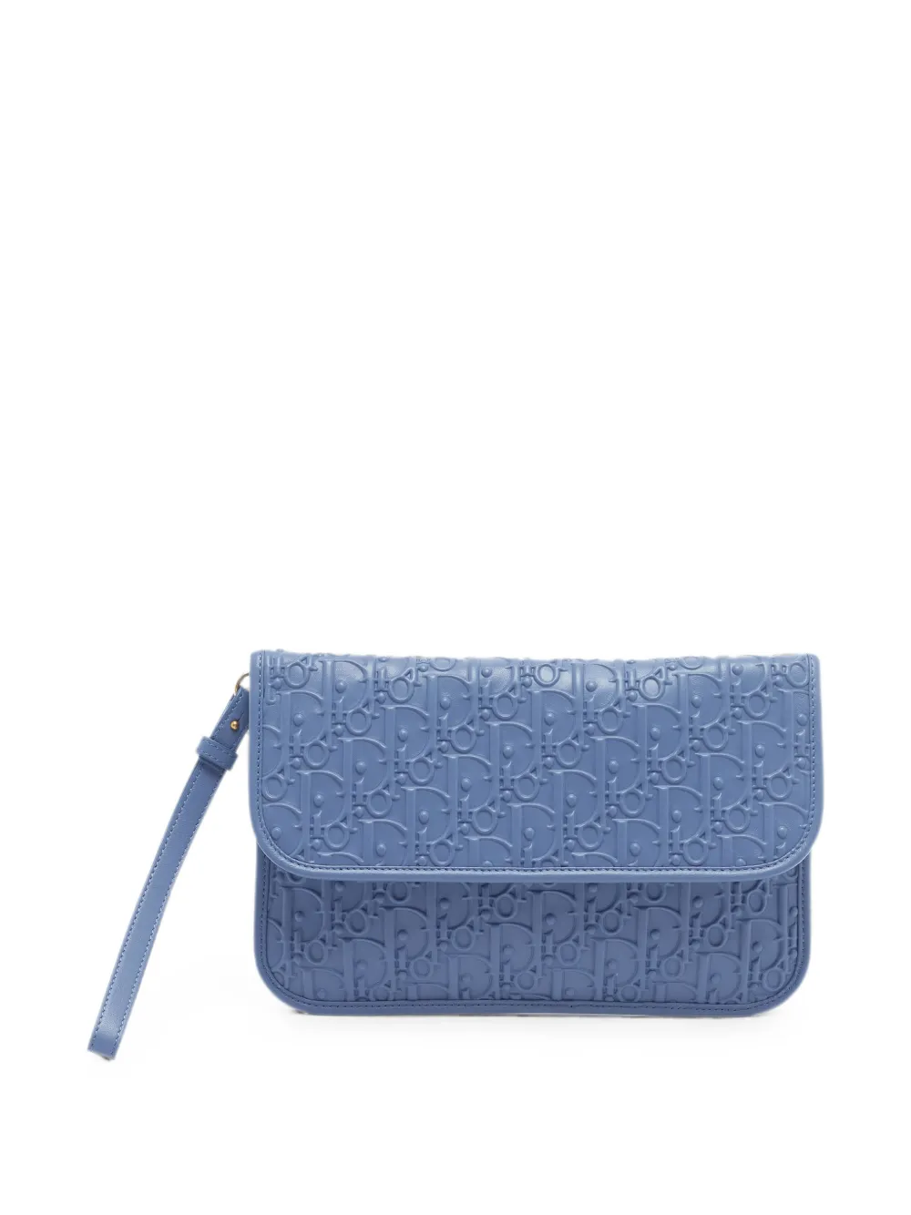 Pre-owned Dior 2019 Logo-embossed Pouch In Blue