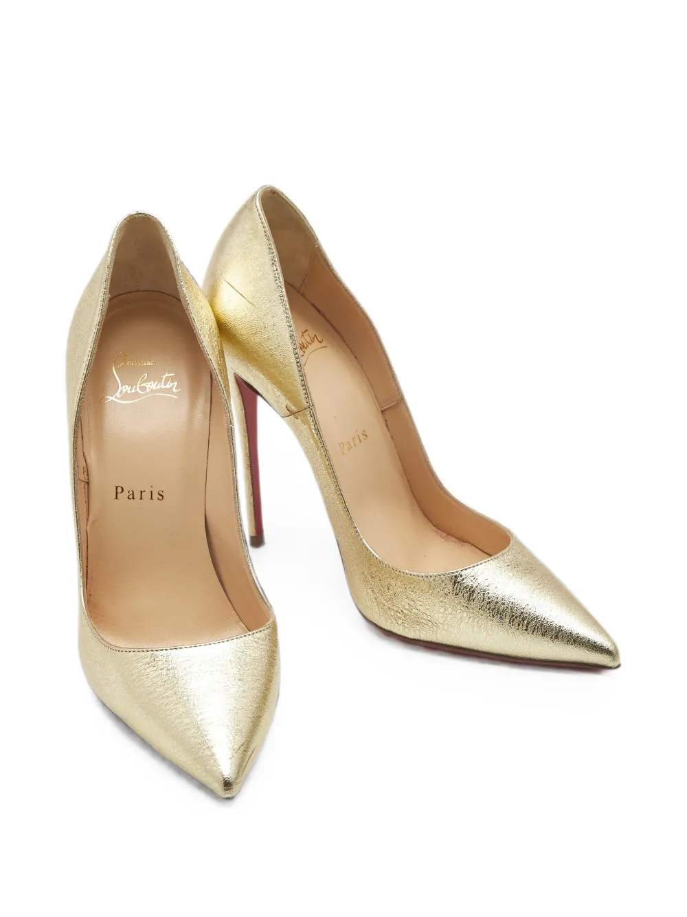 Christian Louboutin Pre-Owned So Kate foil pumps - Gold
