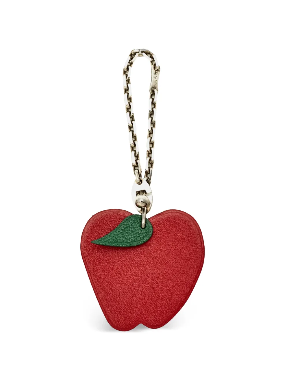 Pre-owned Hermes Apple-shape Bag Charm In Red