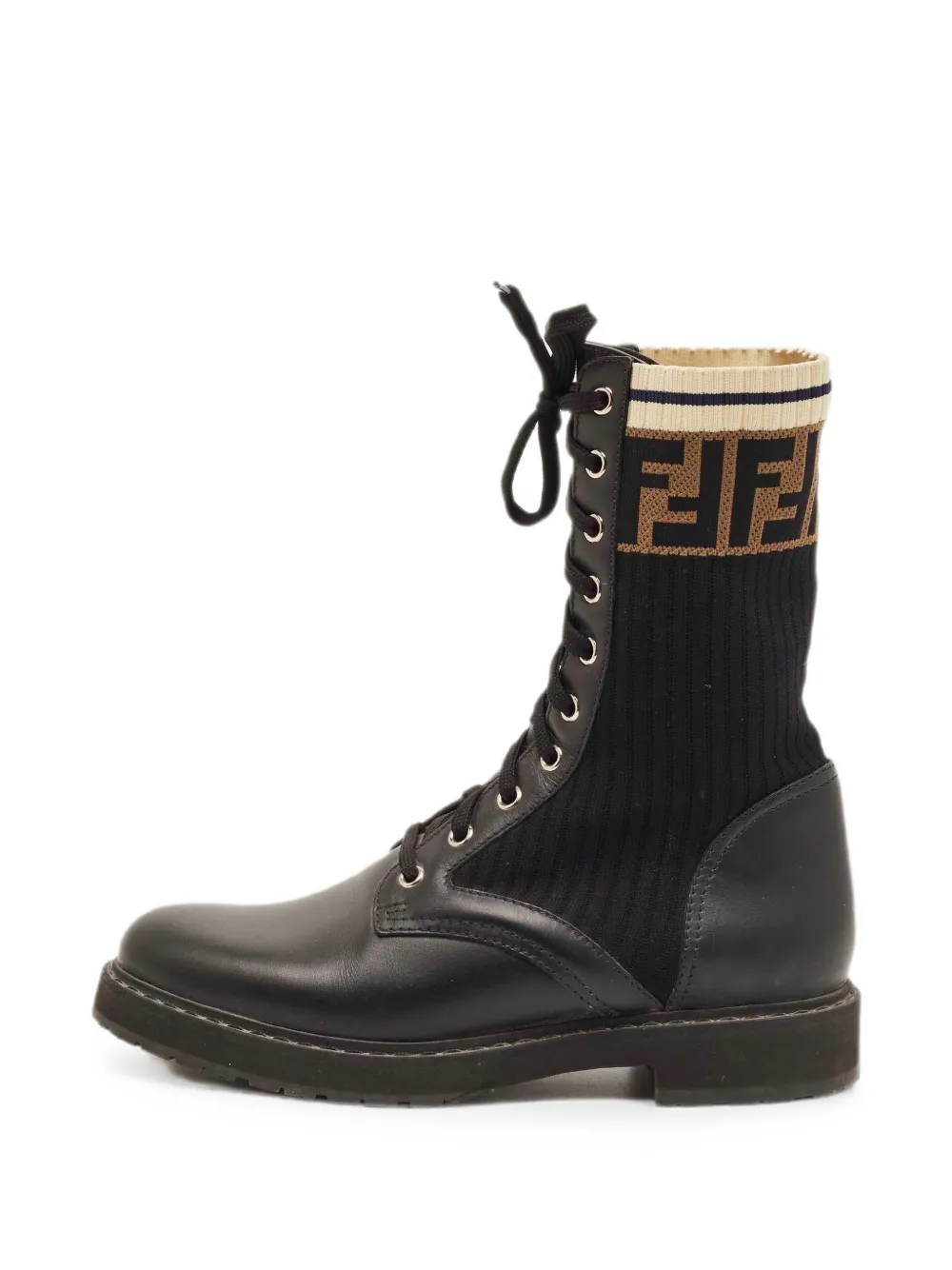 Fendi Pre-Owned Rockoko Zucca combat boots - Schwarz