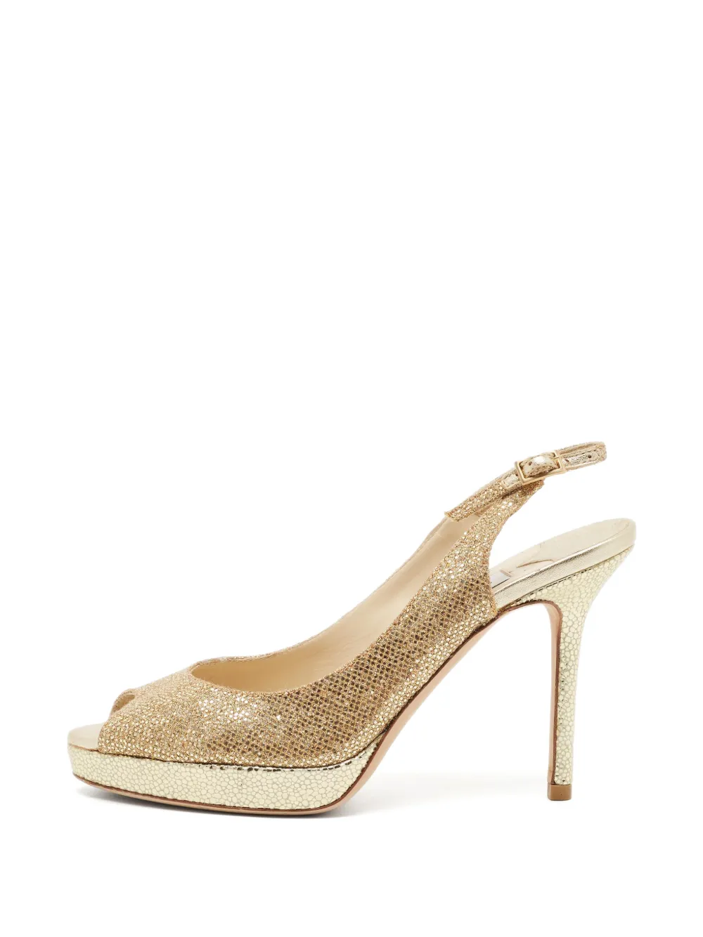 Jimmy Choo Pre-Owned Verity peep-toe slingback heeled pumps - Gold