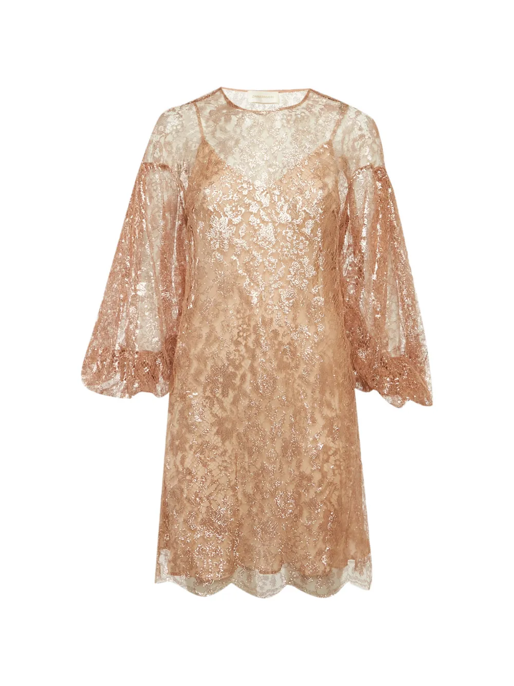 ZIMMERMANN round-neck mini dress - Rosa