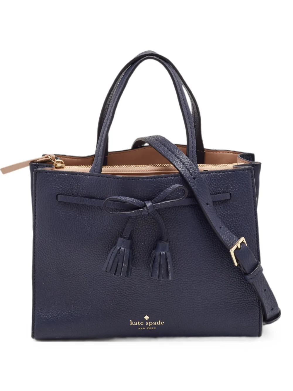 Pre-owned Kate Spade Hayes Street Leather Tote Bag In Blue