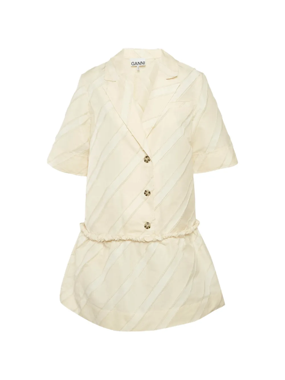 GANNI striped mini dress - Toni neutri