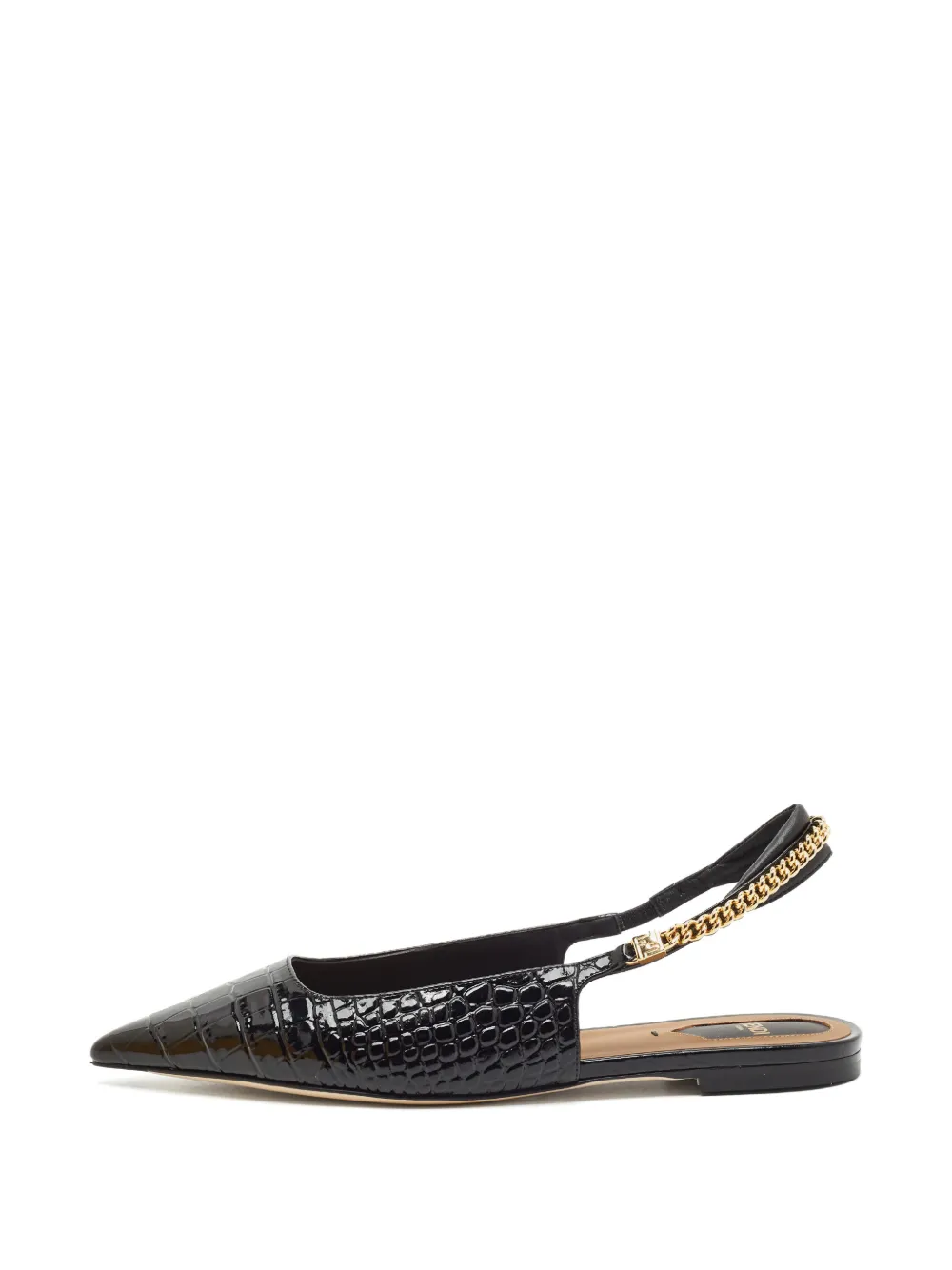 Fendi Pre-Owned Colibri Lite croc-embossed flats - Schwarz