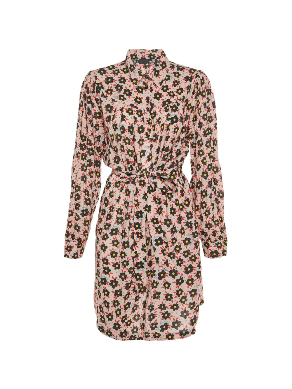 Love Moschino floral-print belted midi dress - Rosa