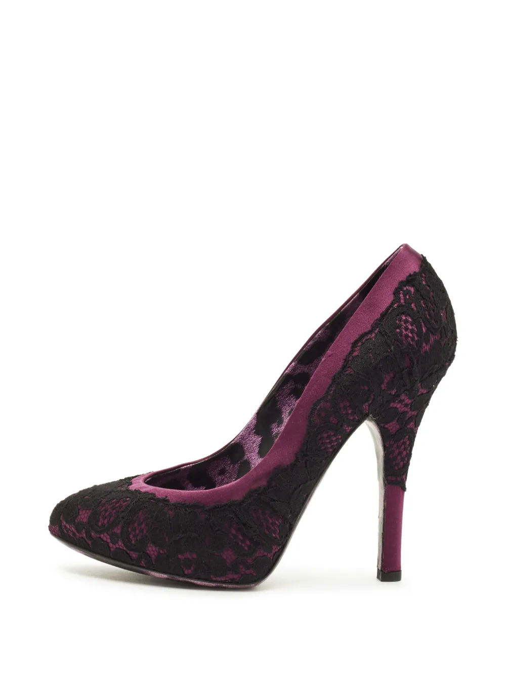 Dolce & Gabbana Pre-Owned lace-overlay pointed-toe pumps - Viola