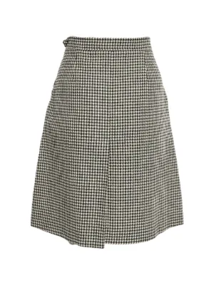 Gucci Pre-Owned floral-print lace-trim Midi Skirt | Black