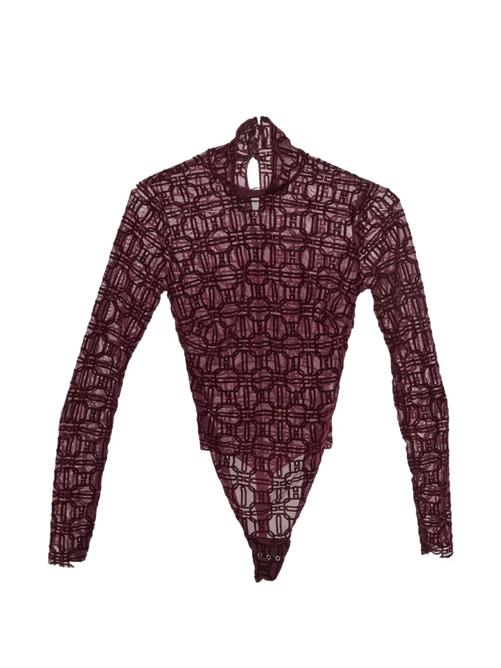 Elisabetta Franchi monogram-pattern bodysuit - Rosso