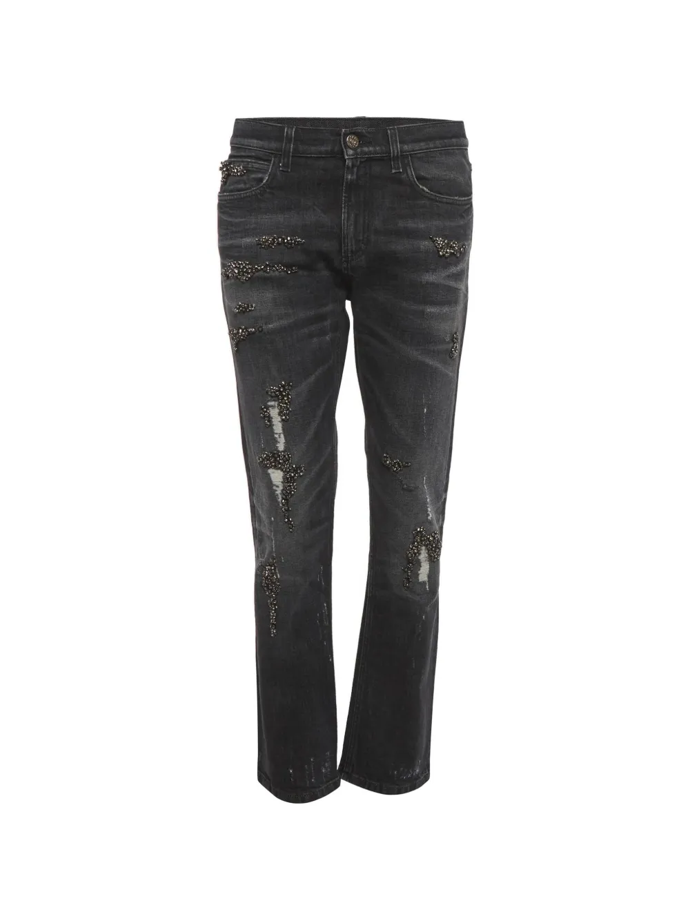 Gucci Pre-Owned embellished straight-fit jeans - Nero