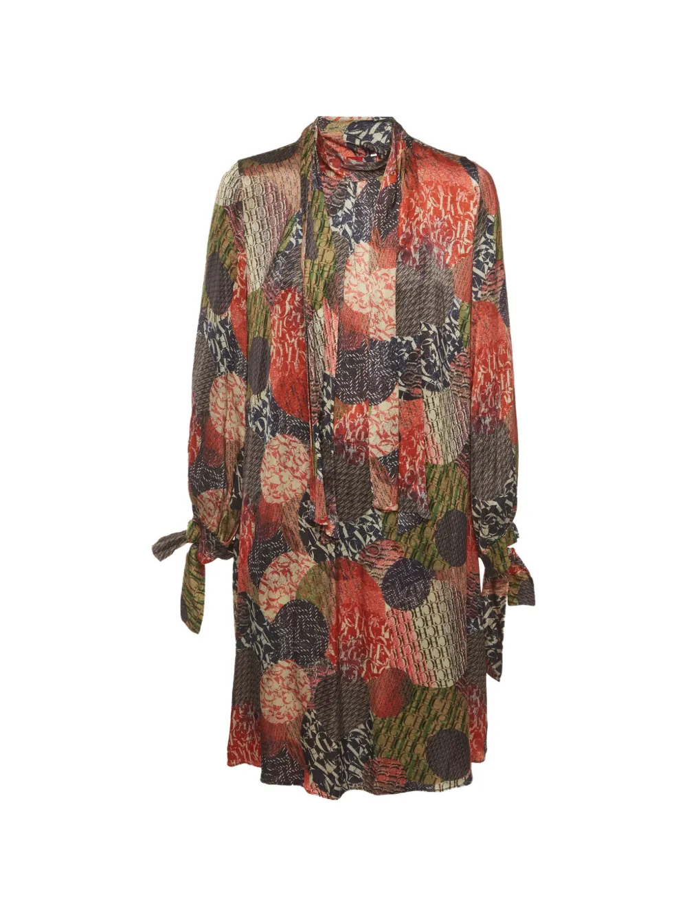 Carolina Herrera Vintage logo-print midi dress - Rot