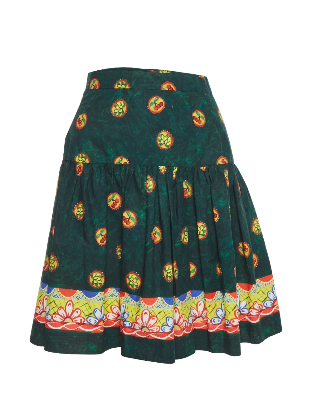 Dolce & Gabbana Pre-Owned cherry-print pleated skirt - Verde