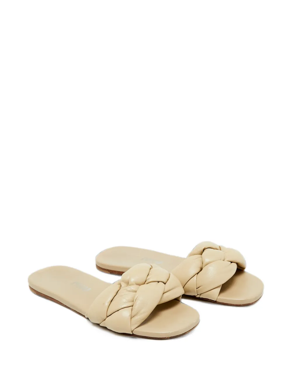 Miu Miu Pre-Owned Geflochtene Pantoletten - Nude