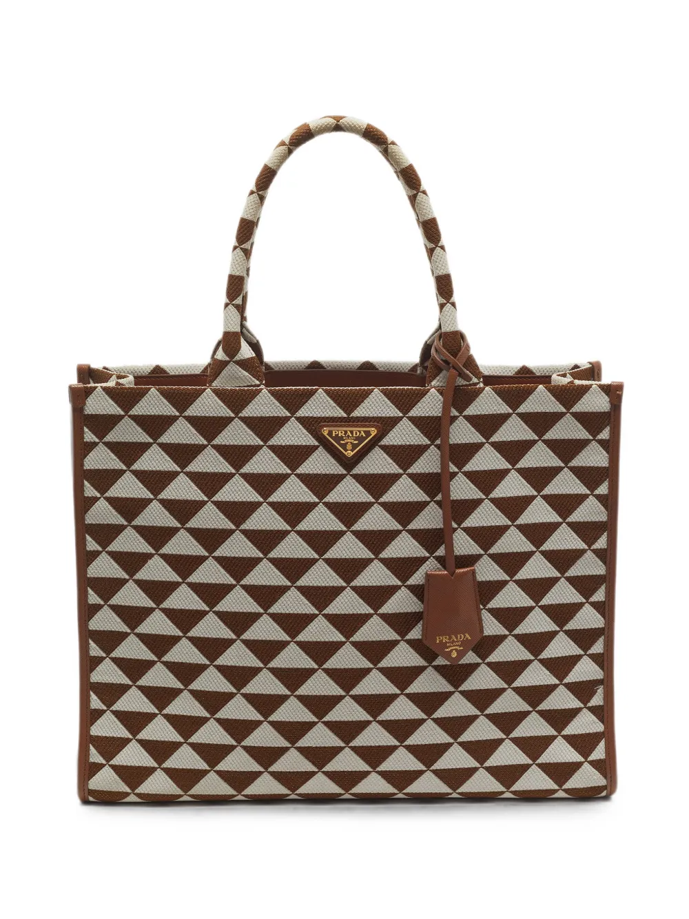 Prada Pre-Owned Symbole jacquard tote bag - Marrone