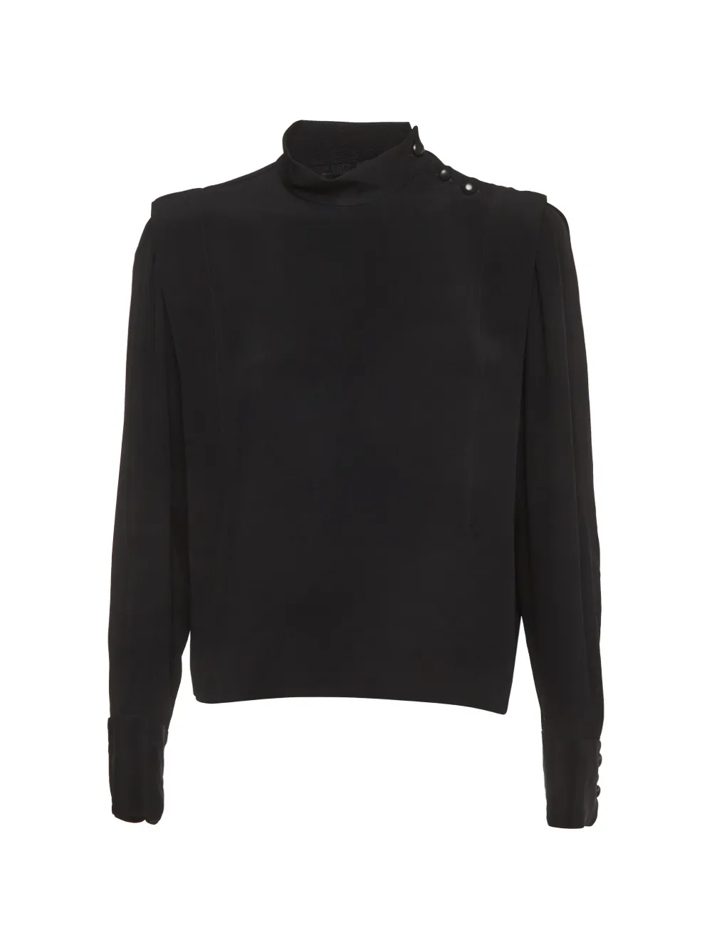 ISABEL MARANT button-shoulder crepe top - Schwarz