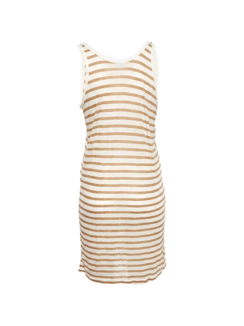424 striped sleeveless mini dress - Bianco