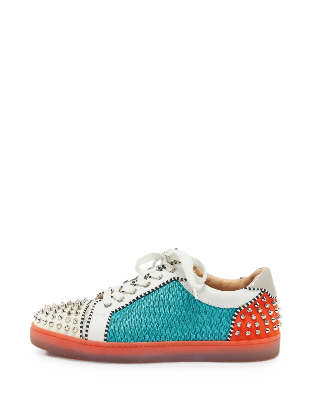 Christian Louboutin Pre-Owned Louis Junior spike-details sneakers - Weiß