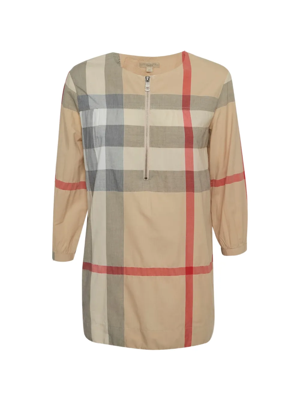 Burberry Pre-Owned check-pattern zip-front tunic - Toni neutri