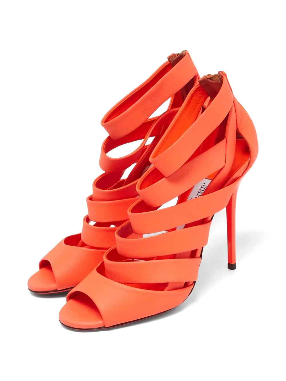 Jimmy Choo Pre-Owned Dame caged sandals - Orange