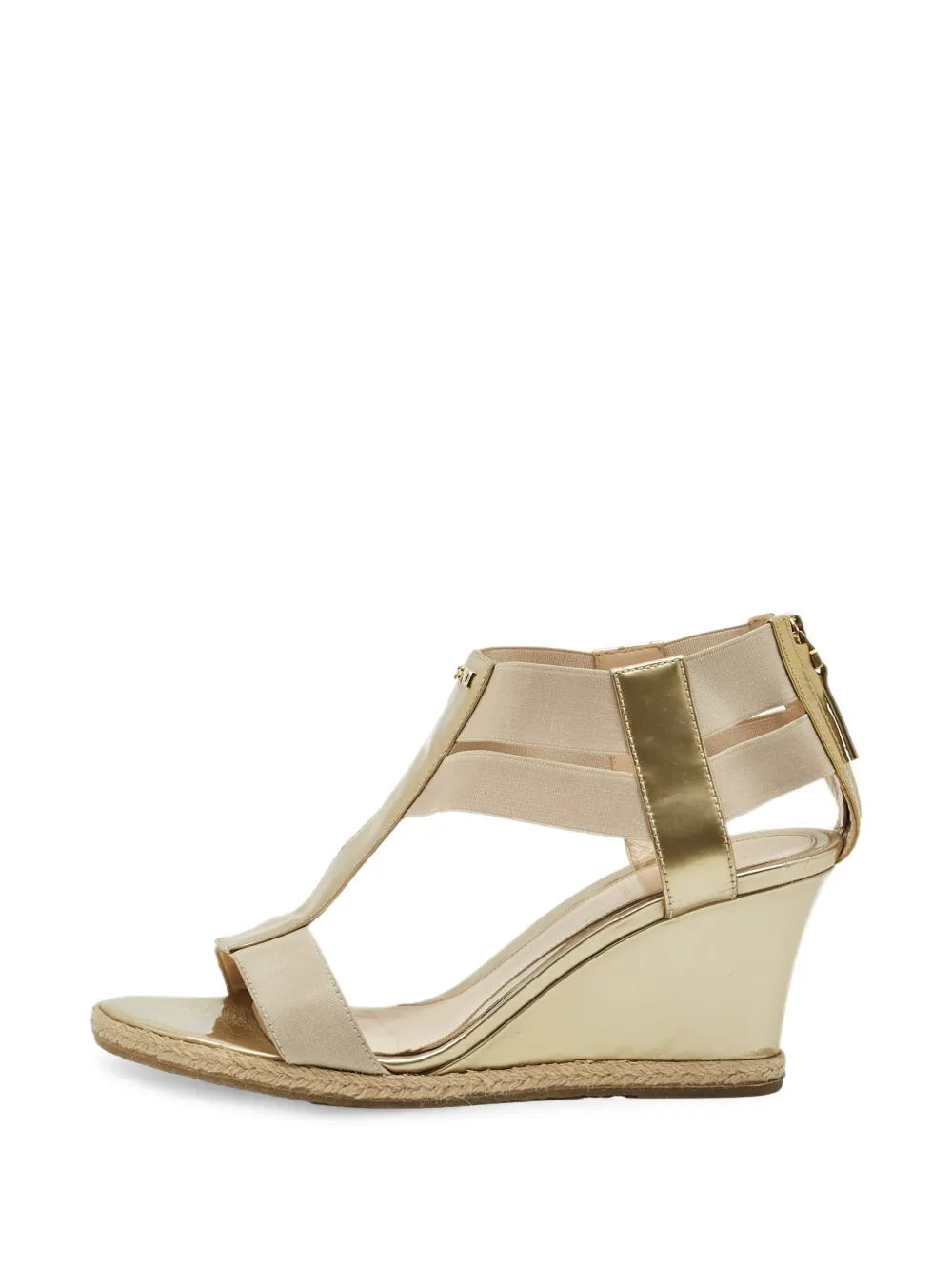 Fendi Pre-Owned elastic wedge sandals - Oro