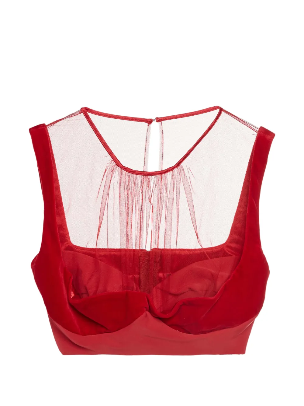 Elisabetta Franchi velvet crop top - Rosso