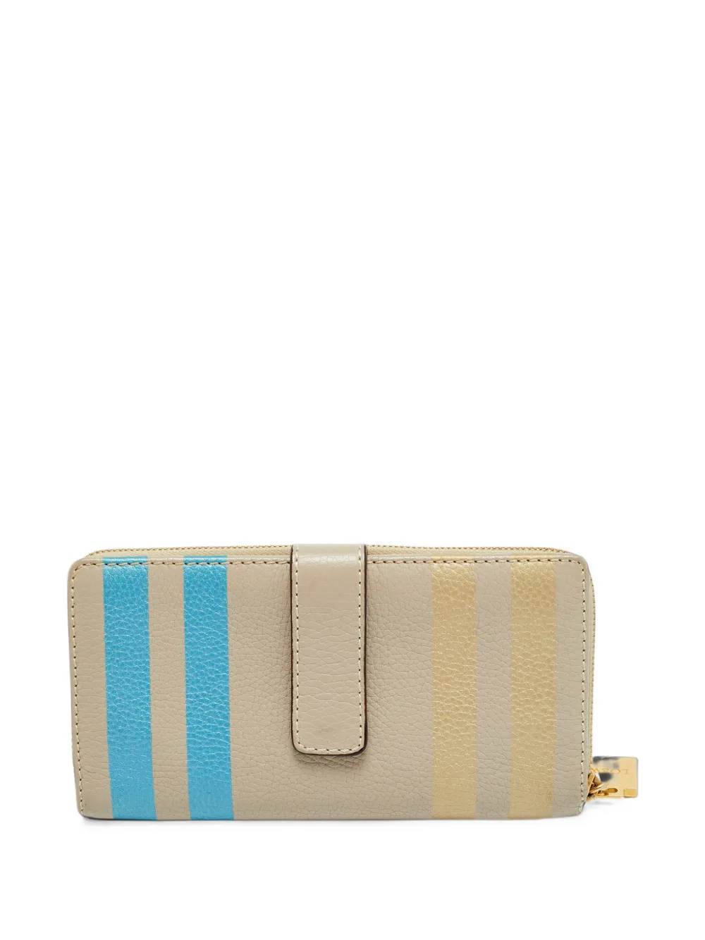 Loewe Pre-Owned stripe-detail zip-around continental wallet - Nude