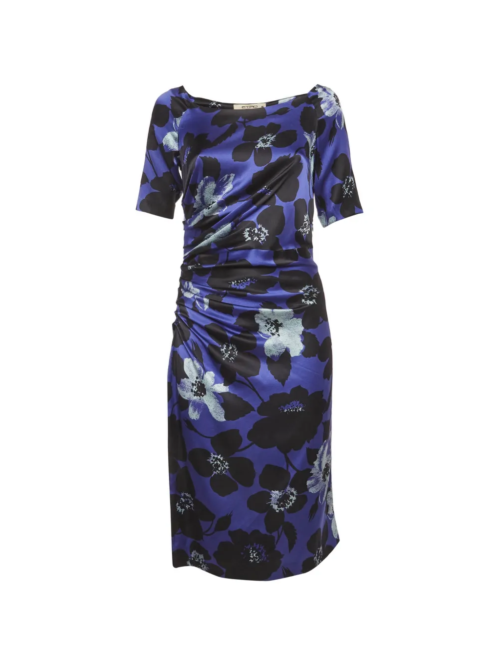 Etro Pre-Owned midi floral-print ruched dress - Blu