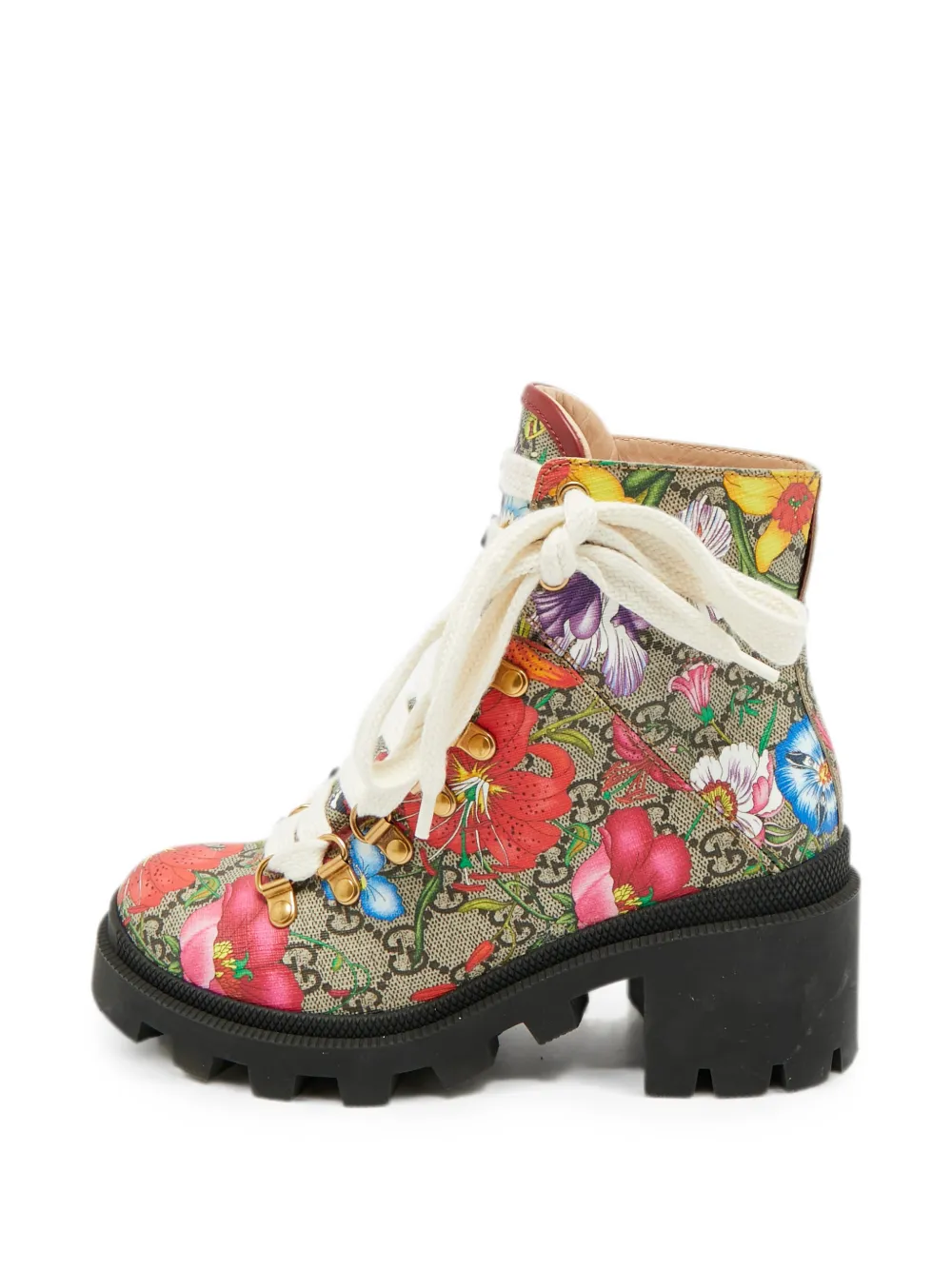 Gucci Pre-Owned GG Flora ankle boots - Nude