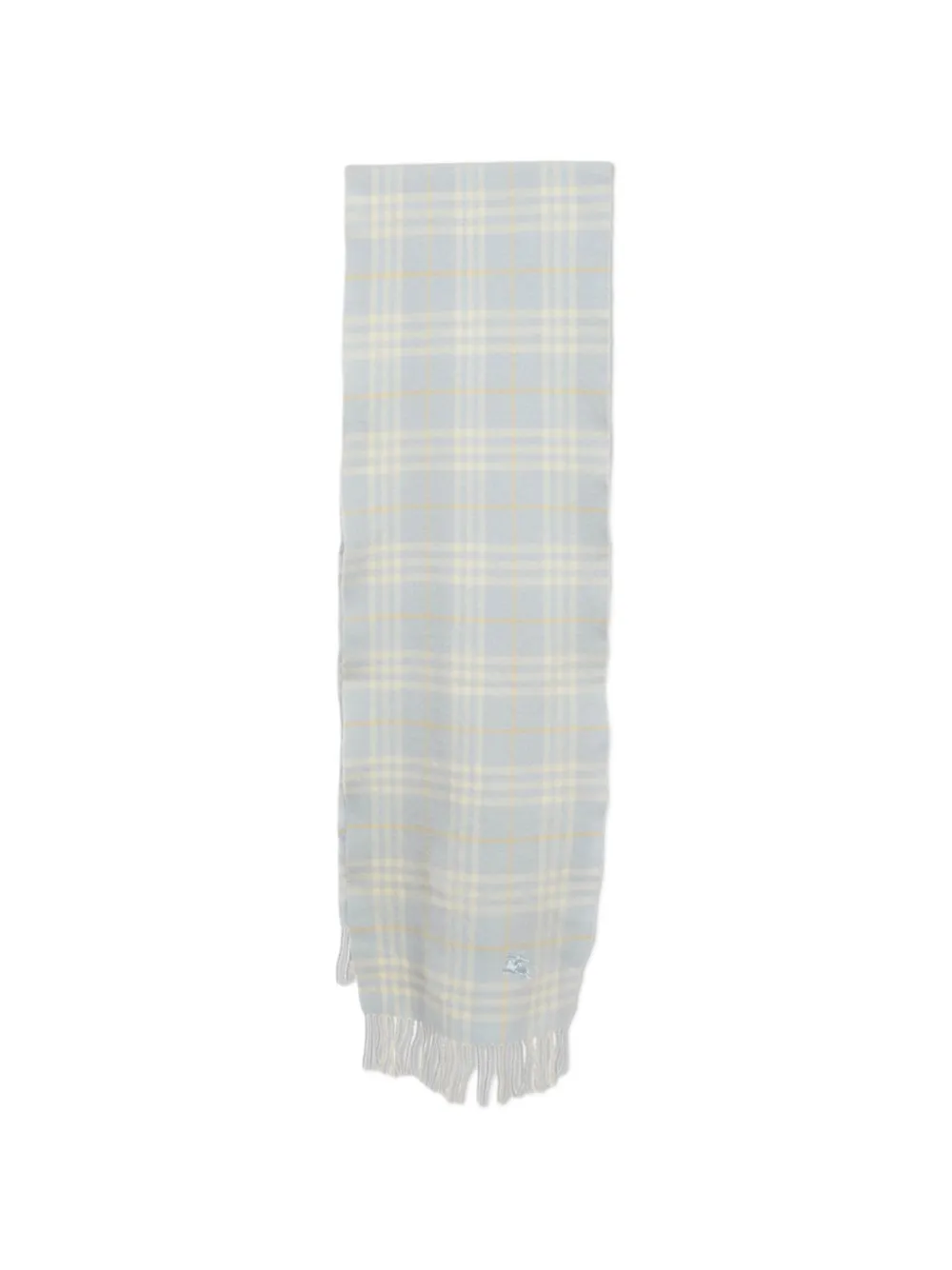Burberry Pre-Owned checked-pattern fringed-trim scarf - Blau