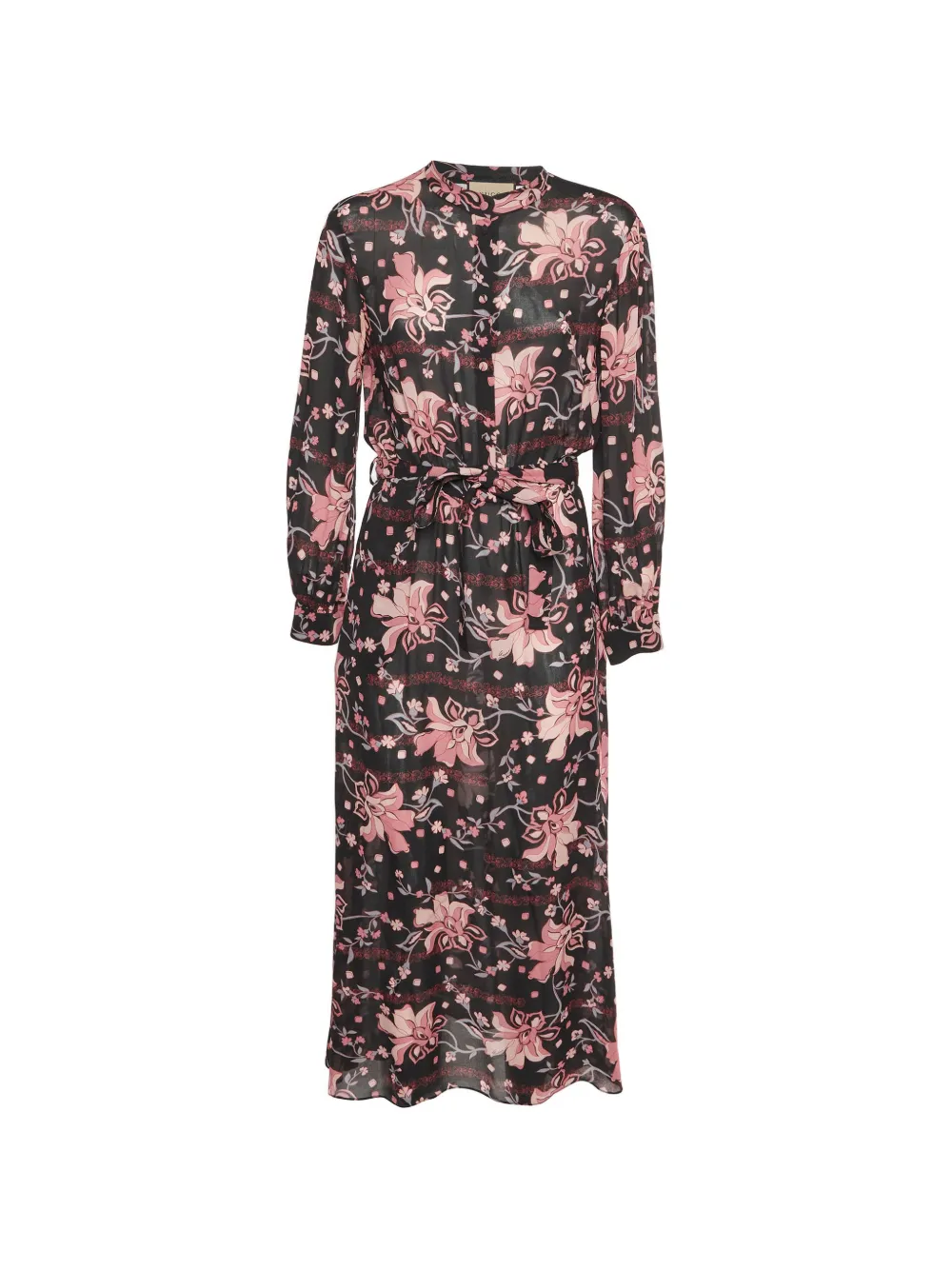Gucci Pre-Owned floral-print belted maxi dress - Nero
