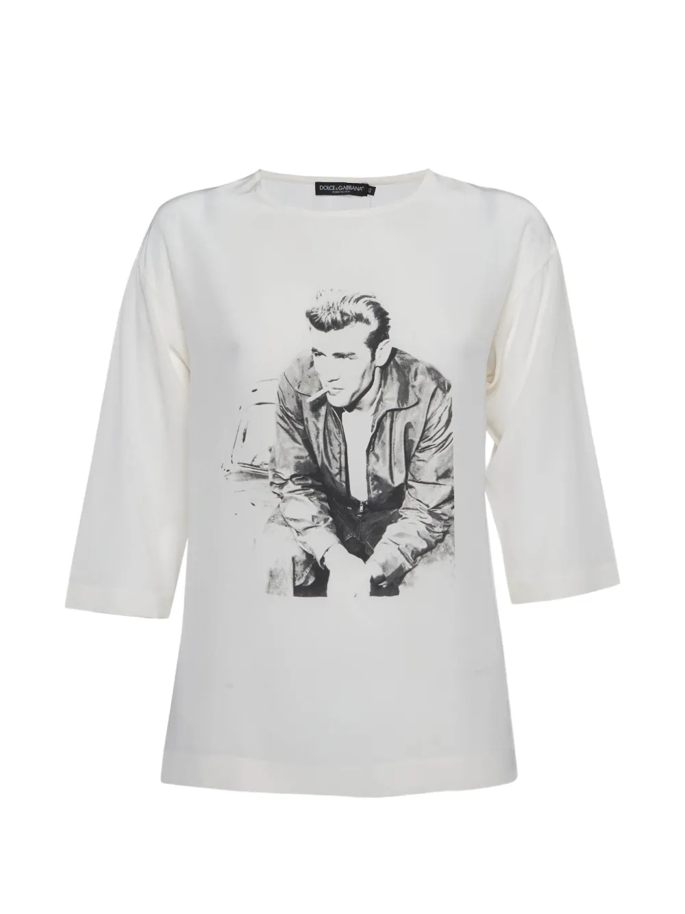 Dolce & Gabbana Pre-Owned x james dean portrait-print silk top - Toni neutri