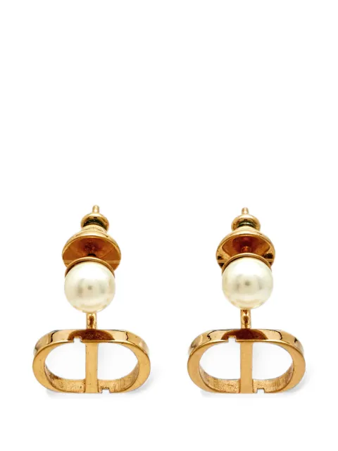 Christian Dior Pre-Owned aretes Tribales CD con perla artificial