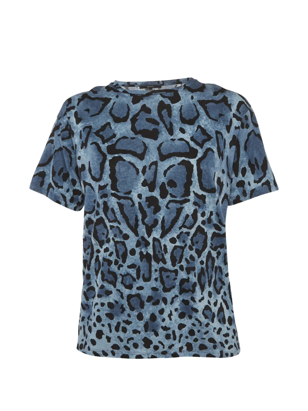 Gucci Pre-Owned leopard-print T-shirt - Blu