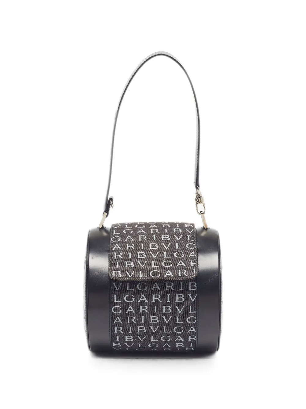 Bvlgari Pre-Owned Cylinder logo-print tote bag - Nero